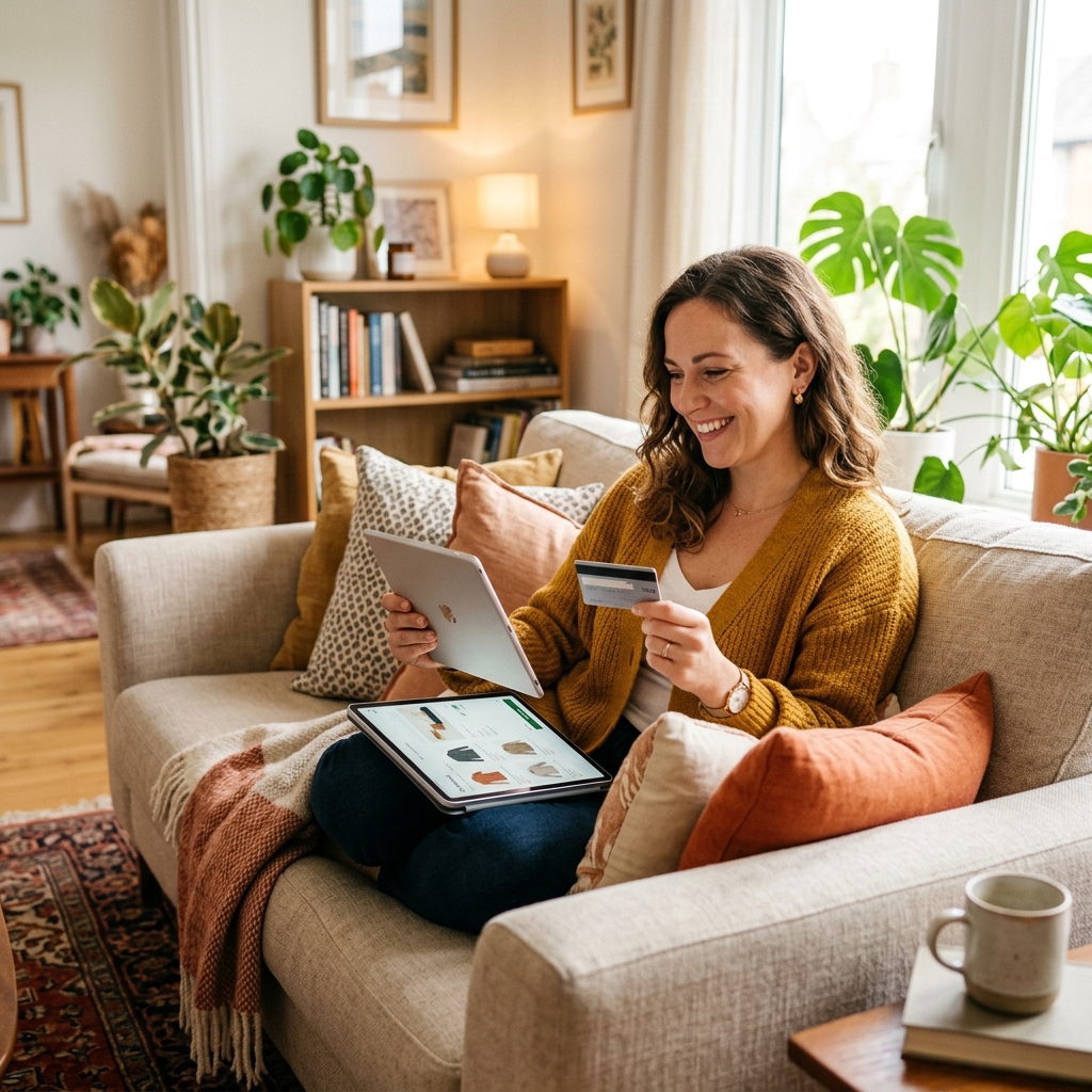 Woman ordering portaltivi subscription online